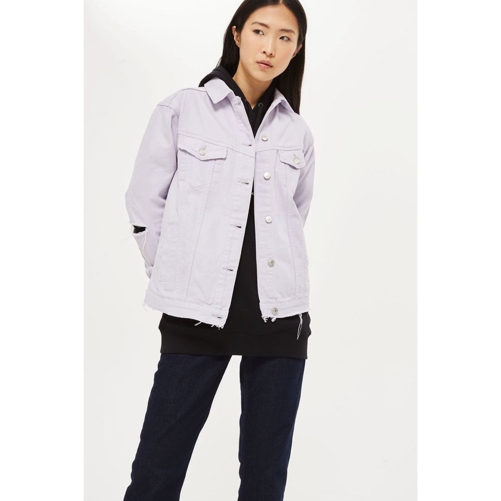 Topshop Lilac Denim Moto Jacket 💜